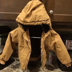 Carharrt tan & black winter coat size 4T
